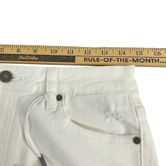 KanCan Jeans Women's SZ 29 White Distressed Fray Ankle Stretch Skinny Crop $78 - Picture 9 of 12